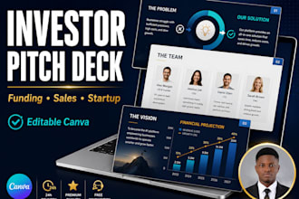 design a professional canva pitch deck, presentation, or sales deck