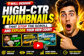 design high CTR thumbnails that stop the scroll and explode your view count