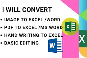 convert image, pdf, scanned to ms word, ms excel sheet