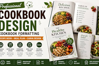 do cookbook formatting, cookbook editing, book formatting, cookbook design