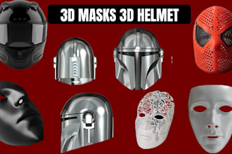 design 3d mask, 3d helmet, cosplay armor 3d custom mask for printing