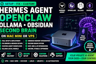 setup fix custom hermes agent openclaw ollama obsidian second brain mac mini vps