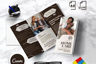 design catchy healthcare brochure, medical flyers for clinical homecare business