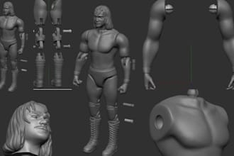 3d articulated action figure, miniature, 3d custom toy, figurine for 3d printing