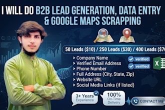 do b2b lead generation data entry and google maps scraping