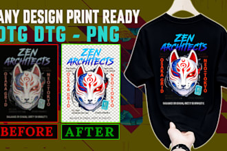 convert your ai generated tshirt design to dtf dtg halftone and png print ready