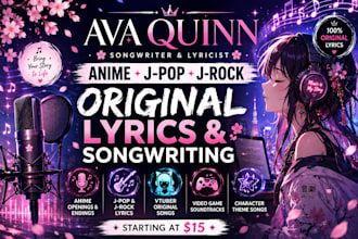 anime jpop jrock  video game song ghostwriting