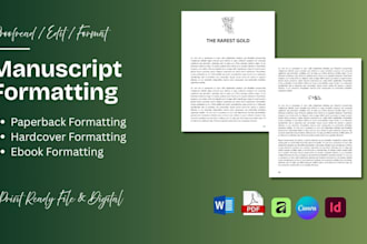 book formatting, paperback formatting manuscript formatting hardcover formatting