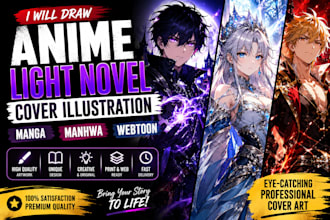 draw anime light novel cover illustration manga manhwa webtoon cover art