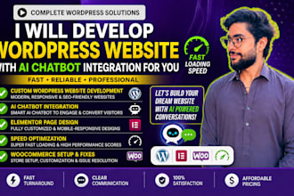 develop wordpress website with ai chatbot integration for you