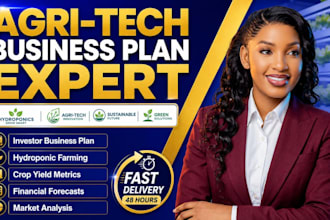 write an investor ready agri tech and hydroponic farming business plan