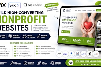 build wix ai wix wix studio fundraising charity 501c3 nonprofit donation website