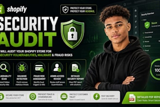 audit your shopify store for security vulnerabilities, malware and fraud risks