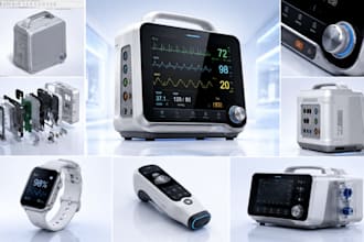 medical product rendering, 3d visual, keyshot and blender photorealistic render