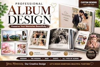 design luxury wedding album album, photo book layouts