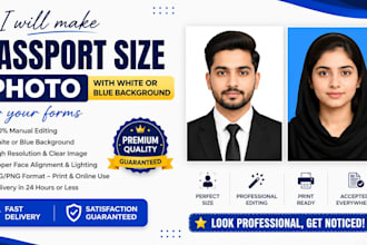 design, enhance your passport size photos with blue background