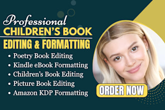 edit proofread format fictionbook short story kdp children picture book editor