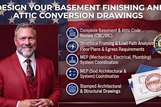 your basement finishing and attic conversion drawings