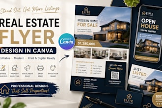 design real estate flyer editable canva branding templates property marketing