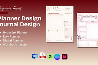 do esty planner hyperlinked planner digital planner journal boook workbook