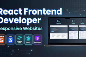 build a responsive website using react, tailwind CSS, and bootstrap