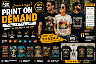 print on demand t shirt designs for amazon merch etsy shopif