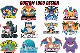 design custom pokemon card, fakemon, chibi art, tcg trainer, mascot anime logo