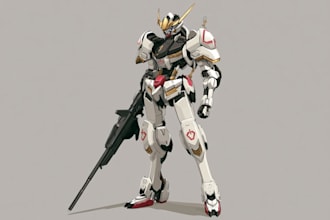 draw illustration and concept mecha, gundam, and robot