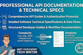 write professional software documentation, API guides, and technical specs