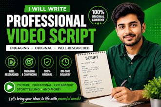 write engaging youtube scripts for your channel