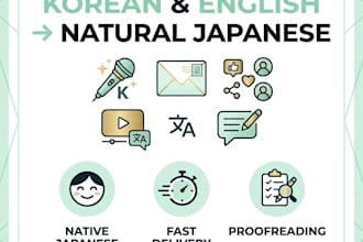 translate korean and english into native japanese