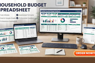 create household editable budget spreadsheet with automated calculations invoice