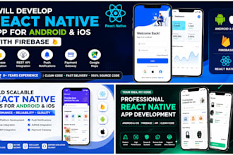 develop react native app for android and ios with firebase