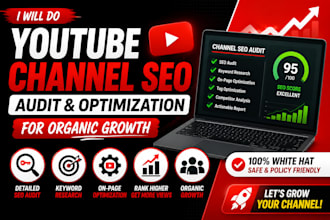 do youtube channel SEO audit and optimization for organic growth
