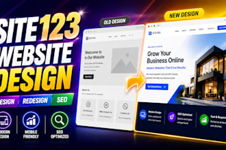 do site123 website design, redesign or fix site 123 website, SEO optimization