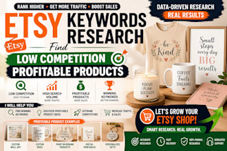 do etsy keyword research find low competitor profitable products