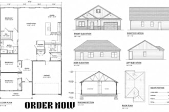 create building permit drawings for houses and tiny home in autocad revit house