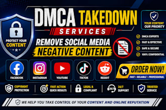 send dmca takedown notice to remove facebook instagram youtube tiktok and reddit