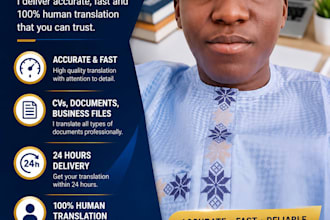 translate english to hausa accurately and fast 24h delivery