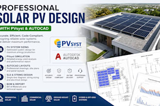 design a professional solar pv system with pvsyst and autocad