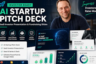 ai startup pitch deck, saas investor presentation, fundraising slides