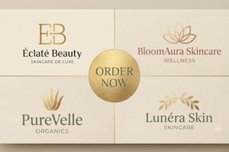 skincare logo beauty cosmetic feminine luxury skincare shopify store brochure