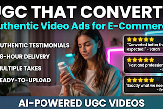ai ugc videos for e commerce conversion testimonial product ads