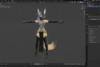 model custom furry vrchat avatars, fox wolf models, physbones, toggles