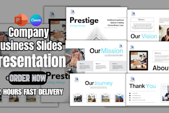 create modern investor presentation, company profile, corporate business slides