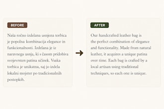 translate and edit texts between slovenian and english