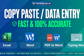do fast copy paste data entry typing work and excel