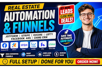 real estate automation funnel jotform stripe kvcore lofty facebook ads chime CRM