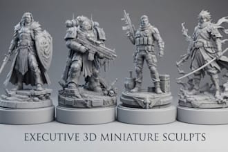 sculpt 3d miniature character model statue dnd warhammer 40k stl for 3d printing