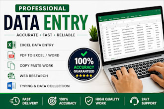 do accurate data entry excel work pdf to excel copy paste